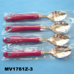4Pcs S/S Big  Spoon Pvc Bag W/Head Card