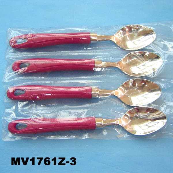 MV1761Z-3 4Pcs S/S Big Spoon Pvc Bag W/Head Card