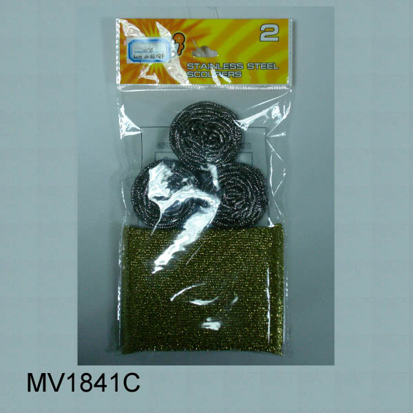 1Pc Scourer Cloth & 3Pcs S/S Scourer B/C