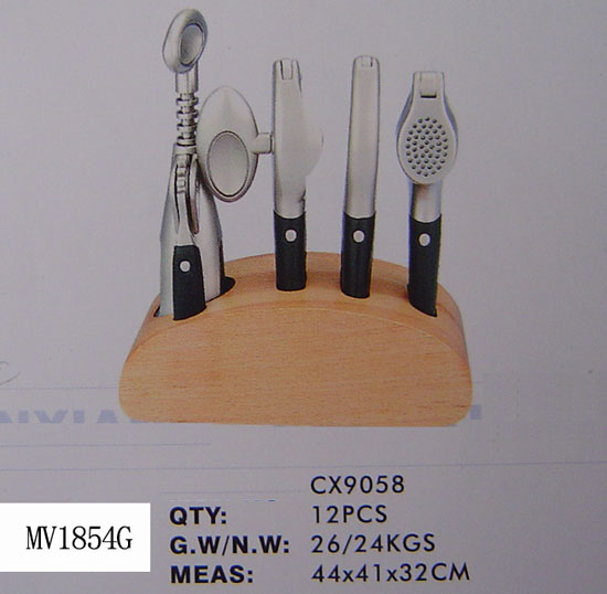 MV1854G 4Pcw Die-Casting Kitchen Tools & Block Set