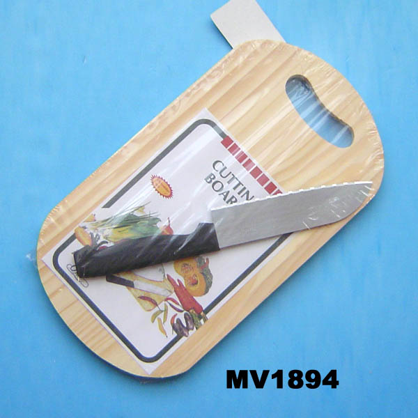 Wooden Cutting Board W.Knife Insert Card