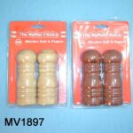 2Pc Wooden Salt&Pepper Shaker D/B