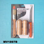 4Pcs Bbq Set B/C 2Pcs Salt&Pepper Steak Iol Brush