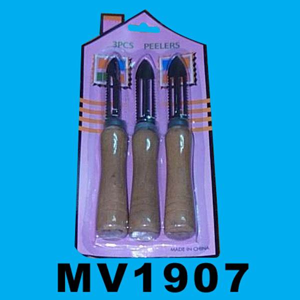 MV1907 3Pcs Peeler W/Wooden Handle B/C