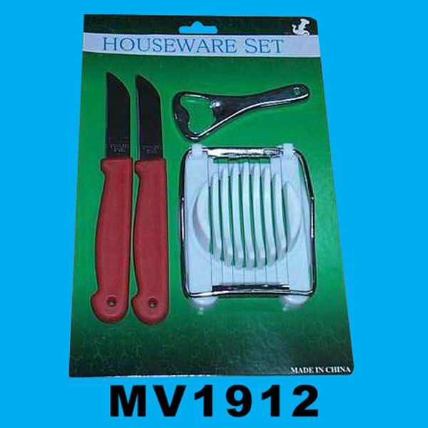 MV1912 2Pcs Paring Knife & Egg Cutter & Bottle Opener Set B/C