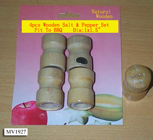 MV1927 4Pcs Wooden Salt & Pepper Set B/C