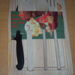 3Pcs Wooden Kitchen Tools & Knife & Cutting Board Set