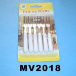 6Pcs S/S Cheese Frok Plastic Handle B/C
