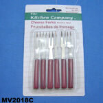 6Pcs S/S Cheese Frok Wooden Handle B/C