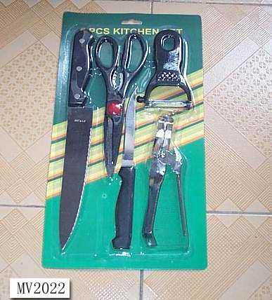 MV2022 2Pcs Knife& 1Pc Scissors &1Pc"U"Style Peeler &1Pc Colola