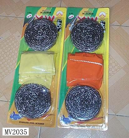 MV2035 2Pcs 30G Metal Intertexture Scourer W/Glover Set B/C