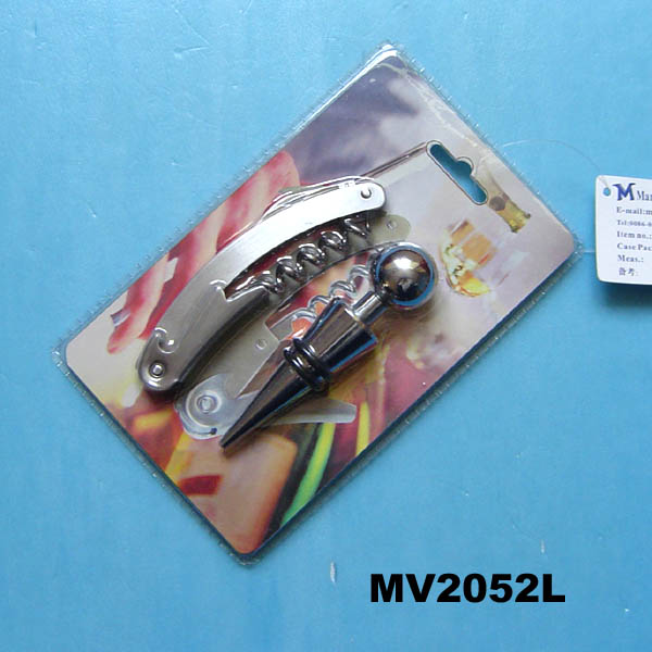 MV2052L 2Pcs Wine Set( Knife + Stopper)
