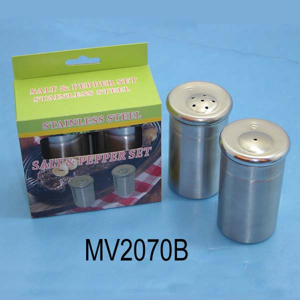 MV2070B S/S Salt & Pepper Set In Color Box