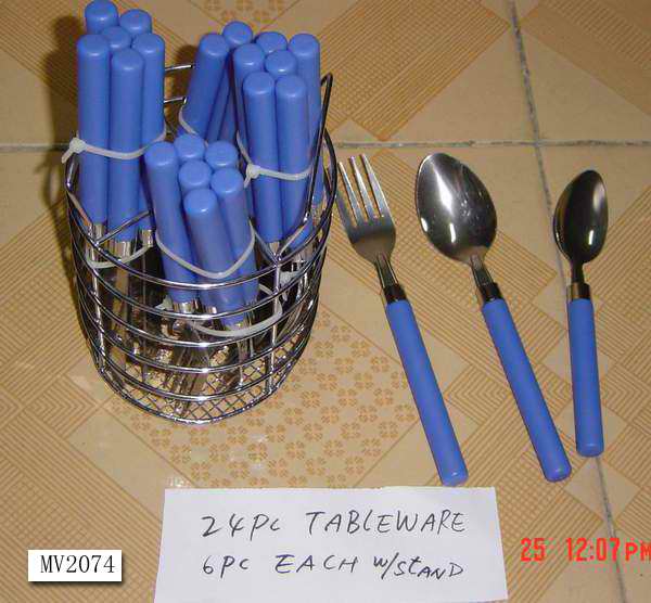 24Pcs Cutlery Set W/Holder