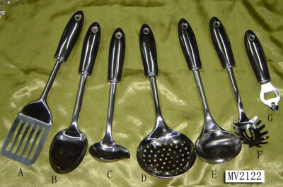 7Pcs S/S Kitchen Tool W/Plastic Inlay Steel Handle