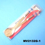 2Pcs Salad Spoon Plastic Bead Handle In Pvc Box