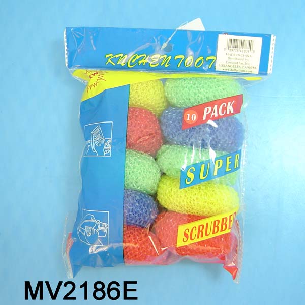 MV2186E Plastic Scouering 10Pcs In Colour Bag