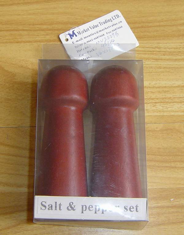 2Pc Salt&Pepper Wooden In Pvc Box