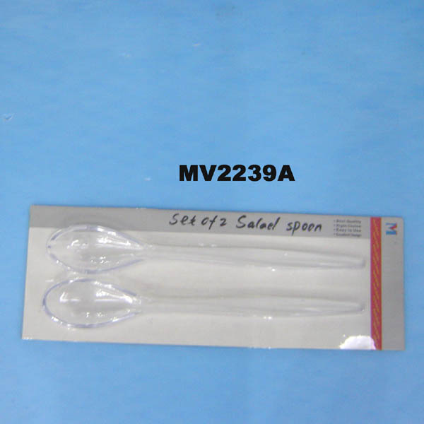 MV2239A 2Pcs 11" Plastic Salad Spoon + Fork B/C