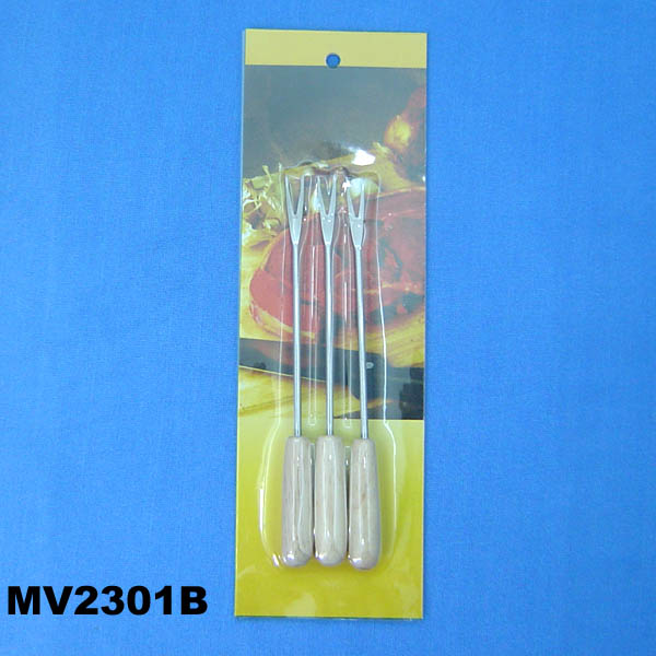 MV2301B 3Pcs Cheese Fondue Fork Insert Card