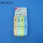 4Pcs Plastic Clothes Pegs In Pvc Bag