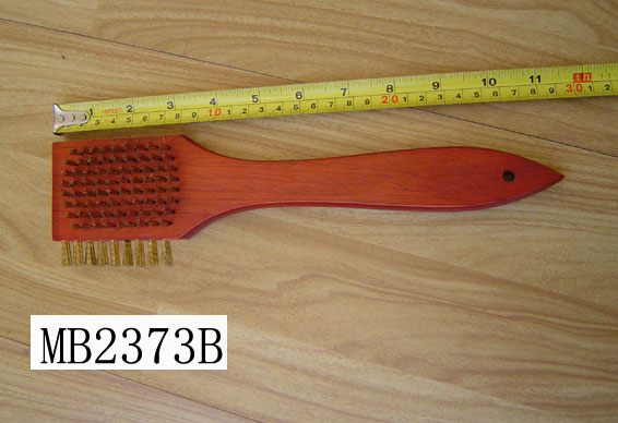 MV2373B 12" 2 Function Bbq Brush Wooden Handle