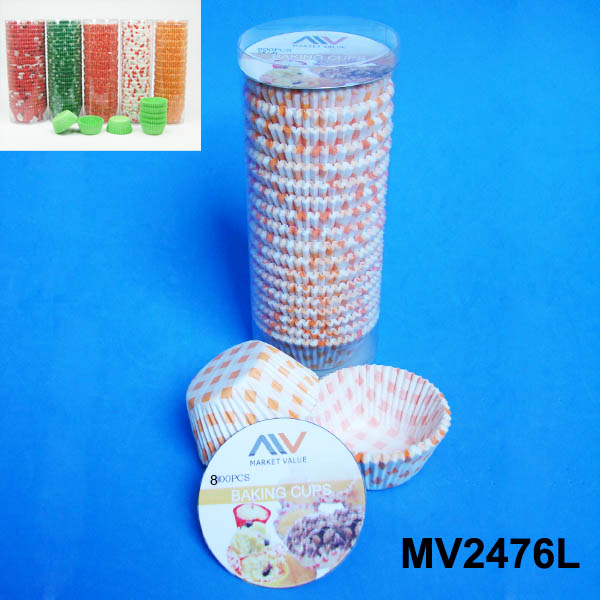 MV2476L 800Pcs Baking Cup With 9Cm Pvc Container