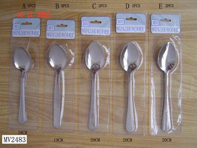 MV2483 2Pcs S/S Spoon In Pvc Bag W/Hang Card