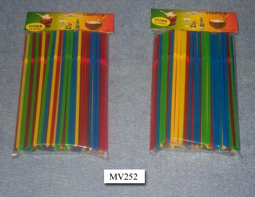MV252 100Pcs Drinking Straws In Pp Bag W/Head Card