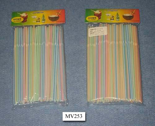 MV253 200Pcs Drinking Strws In Pvc Bag W/Head Card