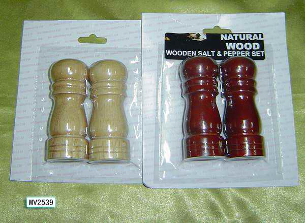 MV2539 2 Pcs Wooden Salt & Pepper B.C