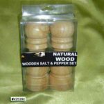 2 Pcs Rubberwooden Salt & Pepper