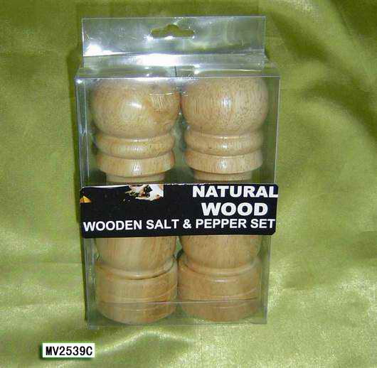 MV2539C 2 Pcs Rubberwooden Salt & Pepper