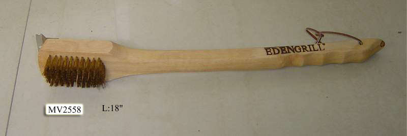 MV2558 18" Wooden Handle Bbq Brush