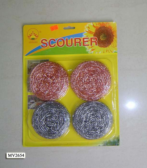 2 Pcs S/S Scourer & 2Pcs Copper Scourer B/C