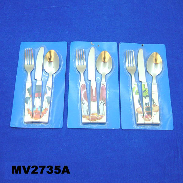 3Pcs  Cutlery Set B/C The Handle Hot Printing