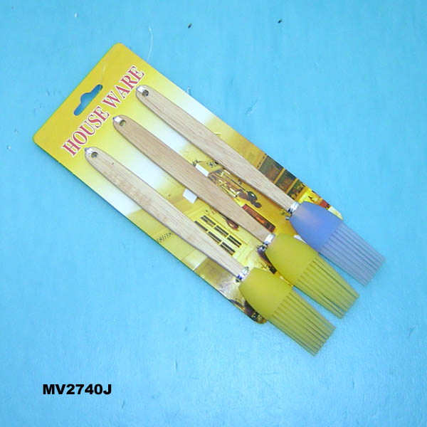 MV2740J 3Pcs Brush Silicone W/ Wooden Handle T/C