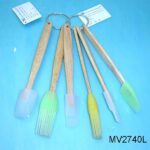 3Pcs Mini Silicone Set Wooden Handle