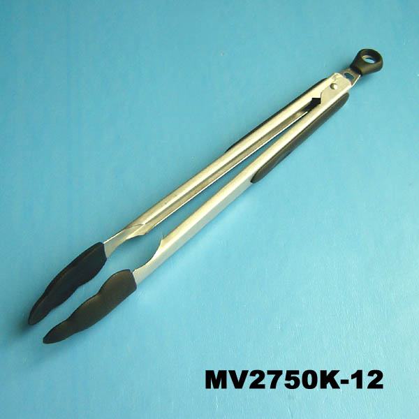 MV2750K-12 12"Deluxe Silicone Food Tong With Stainless Steel Body
