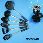 6Pcs Kitchen Tools+Chrome Kitchen Tool Stander