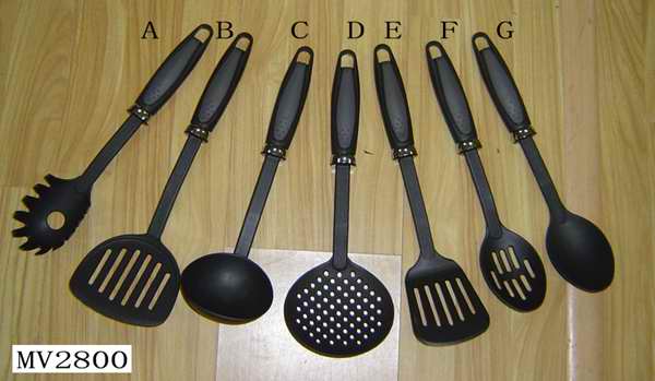 MV2800 7Pcs Nylon Kitchen Tool W/Rubber Handle