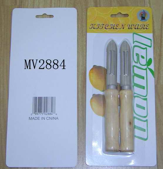 MV2884B 2Pcs Peeler Wooden Handle