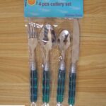 4Pcs Cutlery Set In Pvc Bag W/Hang Card