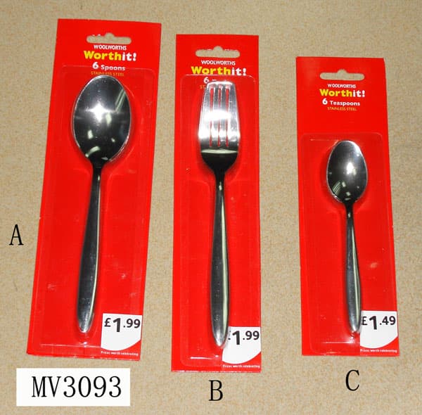 MV3093C 6Pcs S/S Teaspoon B/C
