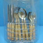 24Pcs Cutlery Set W/ Stand In Pvc Box