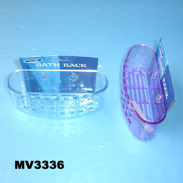 MV3336 Plastic Bath Rack 2Pcs Cup Suction Insert Card