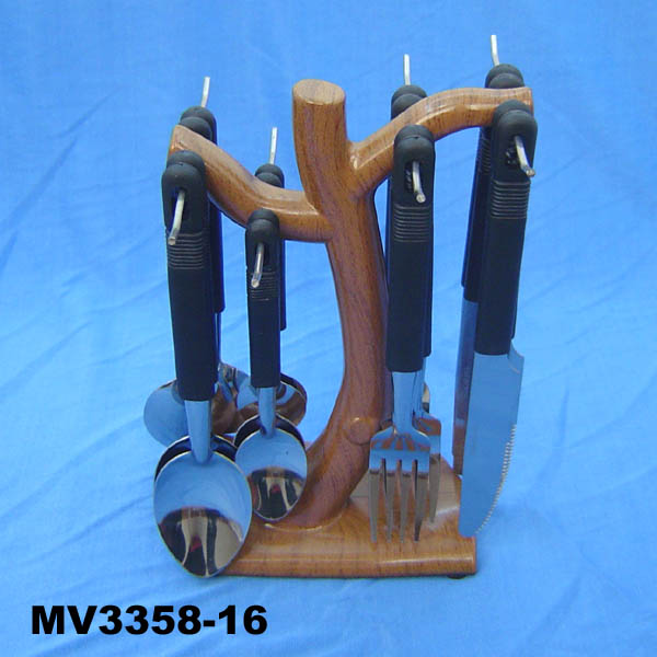 16Pcs Cutlery Set W/ Stand