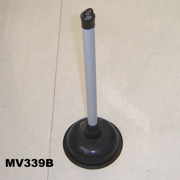 MV339B Black Plunger Rubber W/White Plastic Handle Tag Card