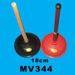 Large Plunger Wooden  Handle 18Cm  Sticker