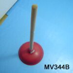 H821 18Cm W.C Rubber Pump W/46Cm Wooden Handle